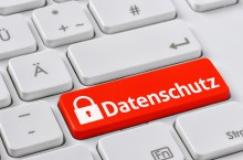 Tastatur mit farbiger Taste - Datenschutz